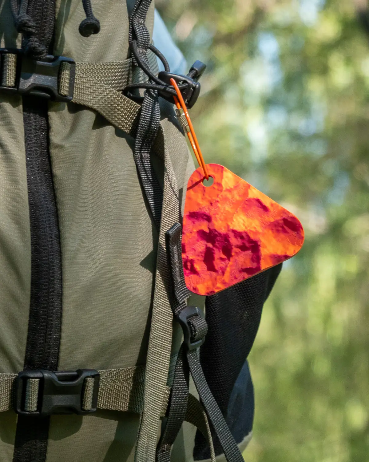 Real photo: Ember keychain, outdoors