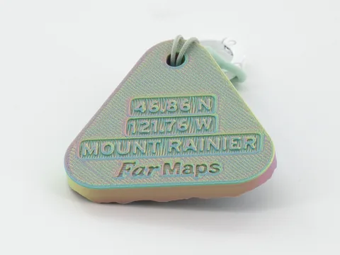 Real photo: Sorbet keychain of Mount Rainier, back side