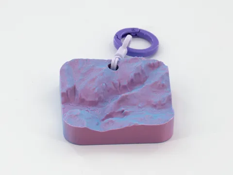 Real photo: Dawn keychain of Half Dome, the same piece seen from four sides